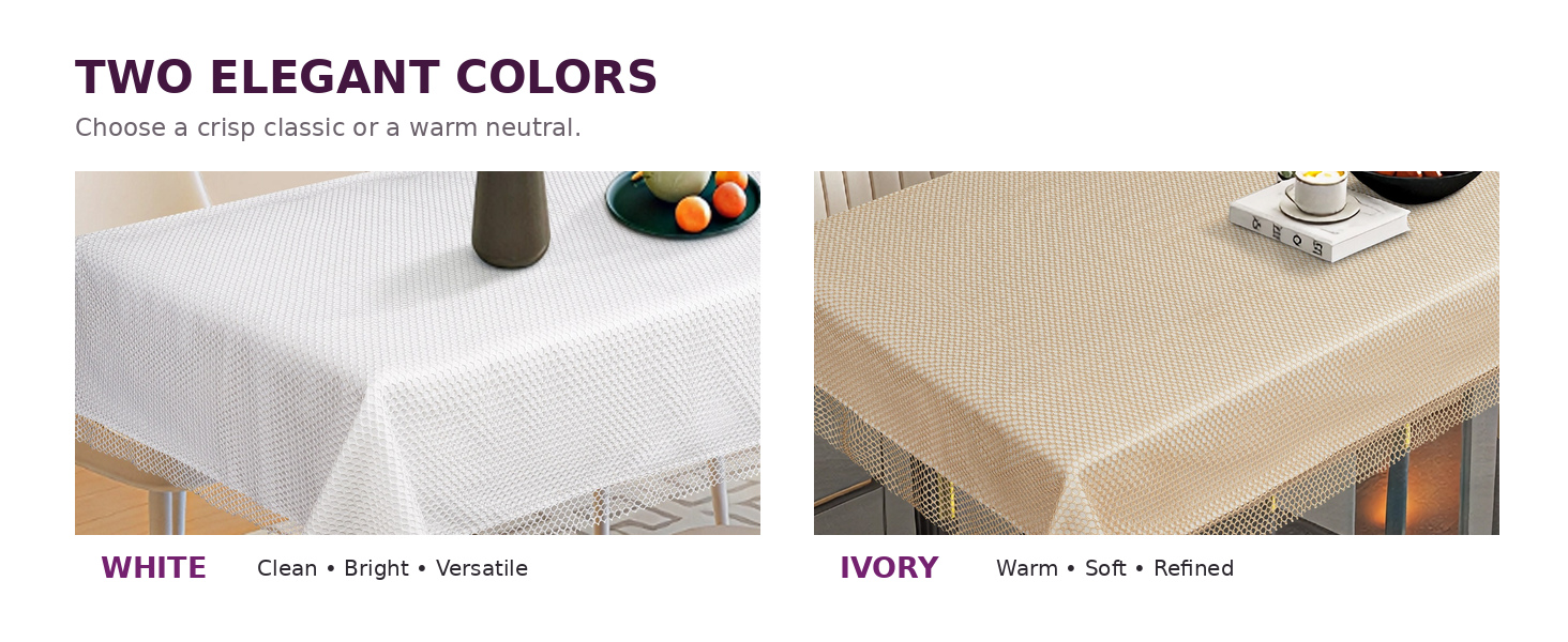 White geometric honeycomb micro waffle lace tablecloth