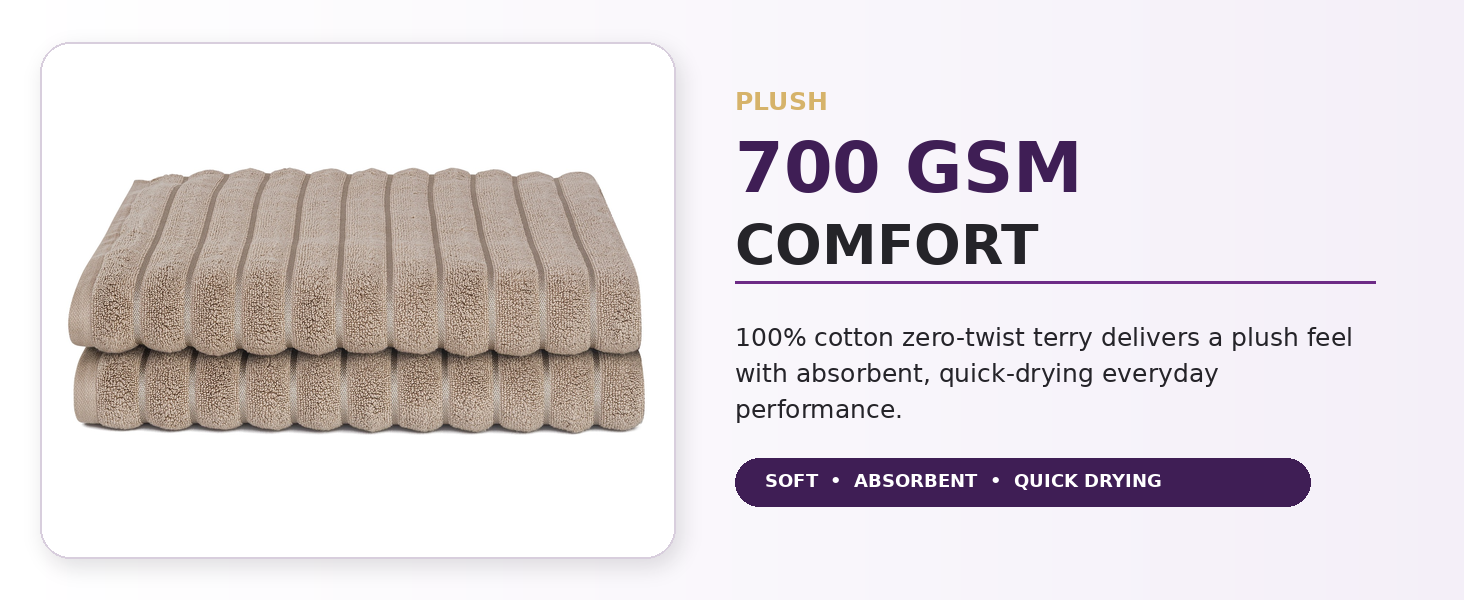 Two folded white Ribbonette bath sheets in a clean hospitality-inspired room.