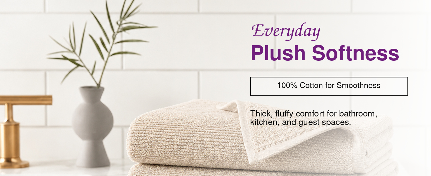 Close-up of the Champagne plush terry pattern on a Violet Linen Squisita hand towel